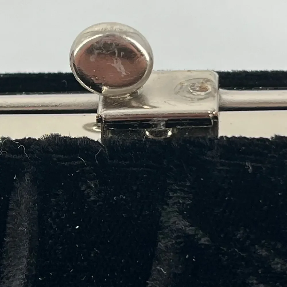 Vintage black velvet clutch evening bag